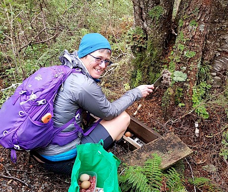 Project Admin Keri puts down her stoat-trapping tools in Te Anau for a move to the office on Rakiura